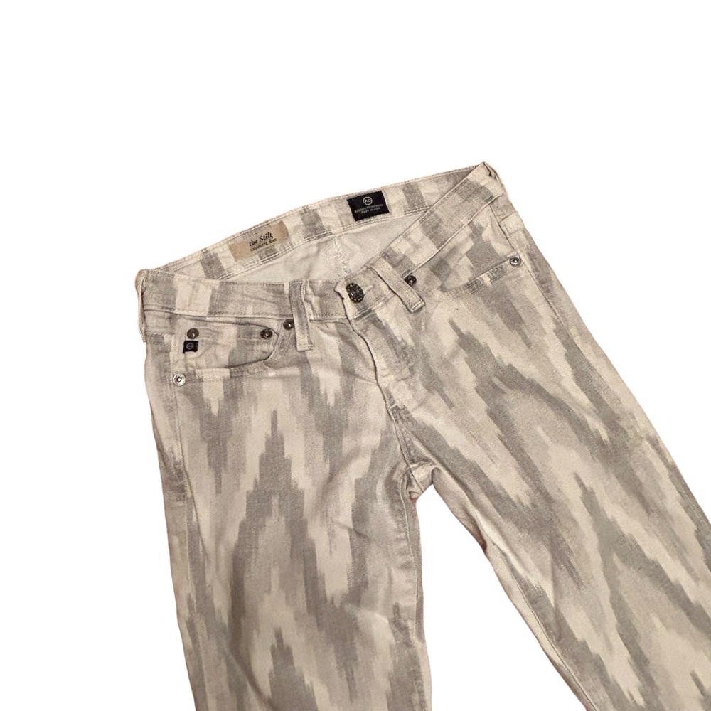 AG Vintage Lo Rise Jeans the stilt skinny jeans gray zig zag tribal print - Picture 3 of 9